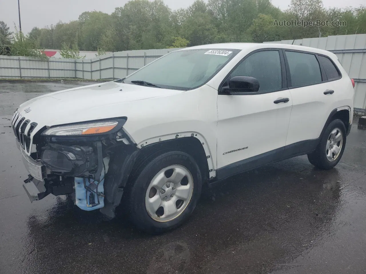 2015 Jeep Cherokee Sport White vin: 1C4PJMABXFW540531