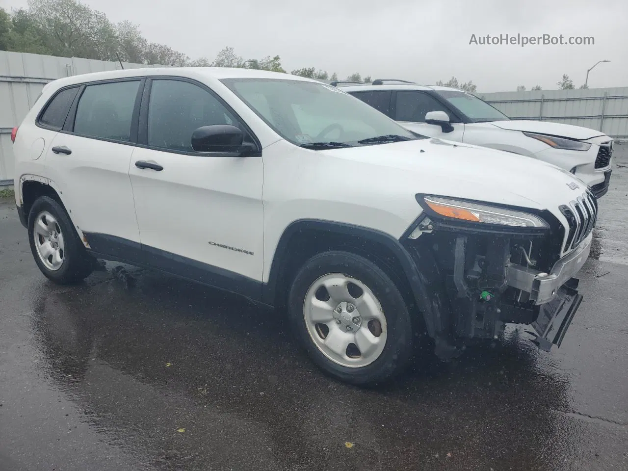 2015 Jeep Cherokee Sport White vin: 1C4PJMABXFW540531