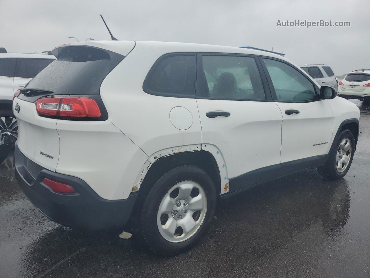 2015 Jeep Cherokee Sport White vin: 1C4PJMABXFW540531