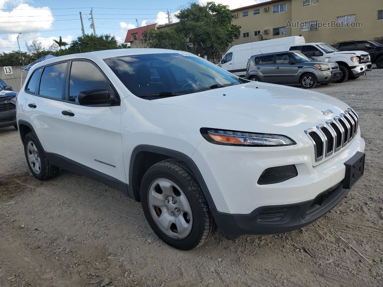 2016 Jeep Cherokee Sport White vin: 1C4PJMABXGW235466