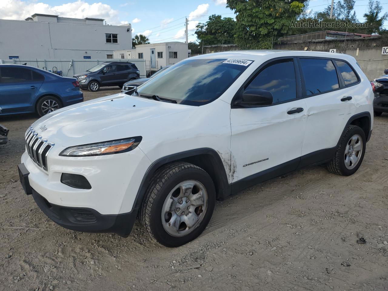 2016 Jeep Cherokee Sport White vin: 1C4PJMABXGW235466