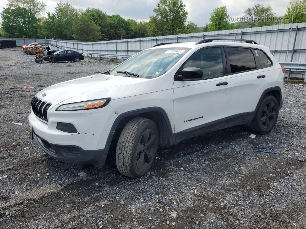 2016 Jeep Cherokee Sport White vin: 1C4PJMAS1GW322155