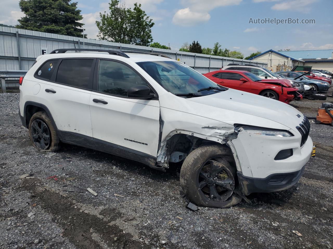 2016 Jeep Cherokee Sport White vin: 1C4PJMAS1GW322155