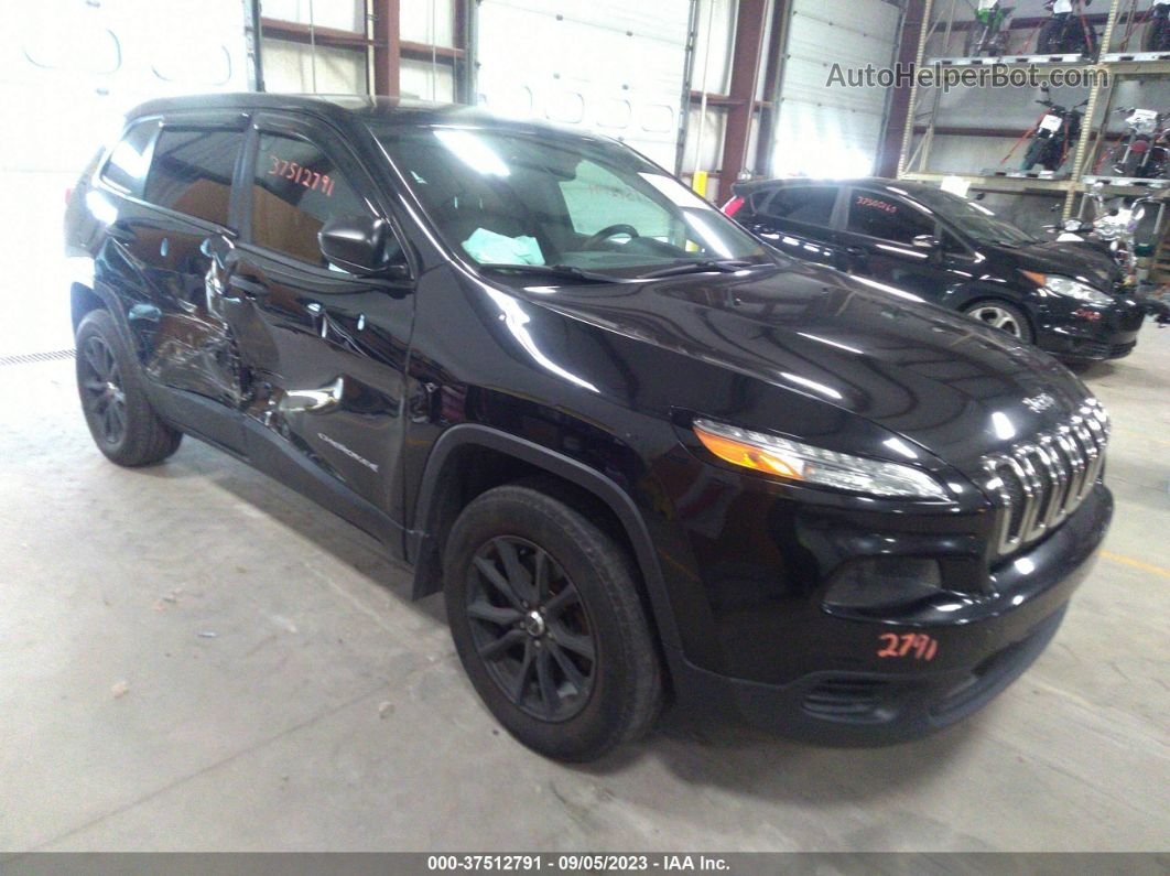 2014 Jeep Cherokee Sport Black vin: 1C4PJMAS5EW322351