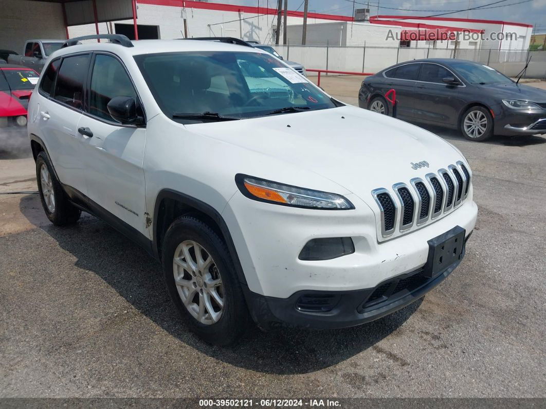 2016 Jeep Cherokee Sport White vin: 1C4PJMAS5GW215092