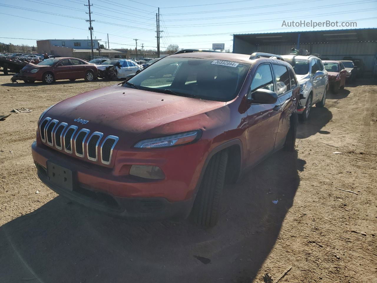 2016 Jeep Cherokee Sport Красный vin: 1C4PJMAS6GW268626