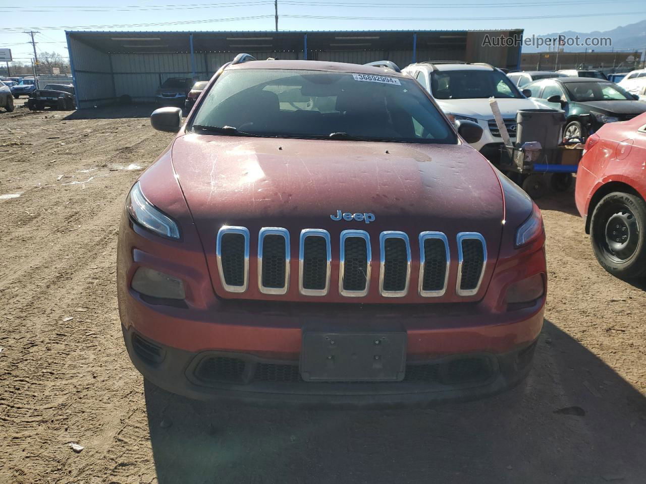 2016 Jeep Cherokee Sport Красный vin: 1C4PJMAS6GW268626