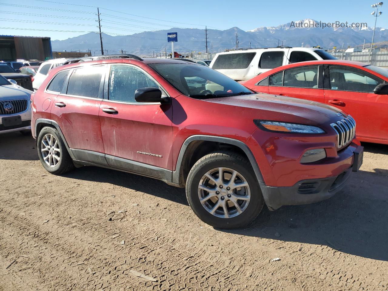 2016 Jeep Cherokee Sport Red vin: 1C4PJMAS6GW268626