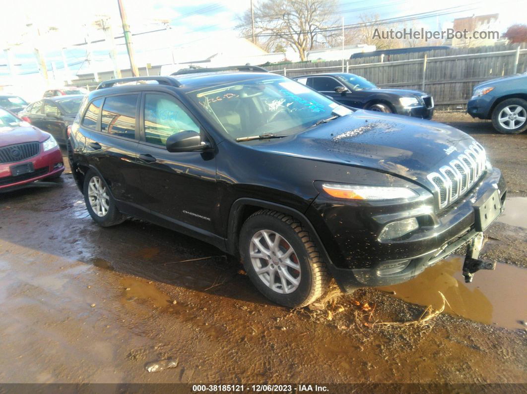 2016 Jeep Cherokee Sport Black vin: 1C4PJMAS9GW277000