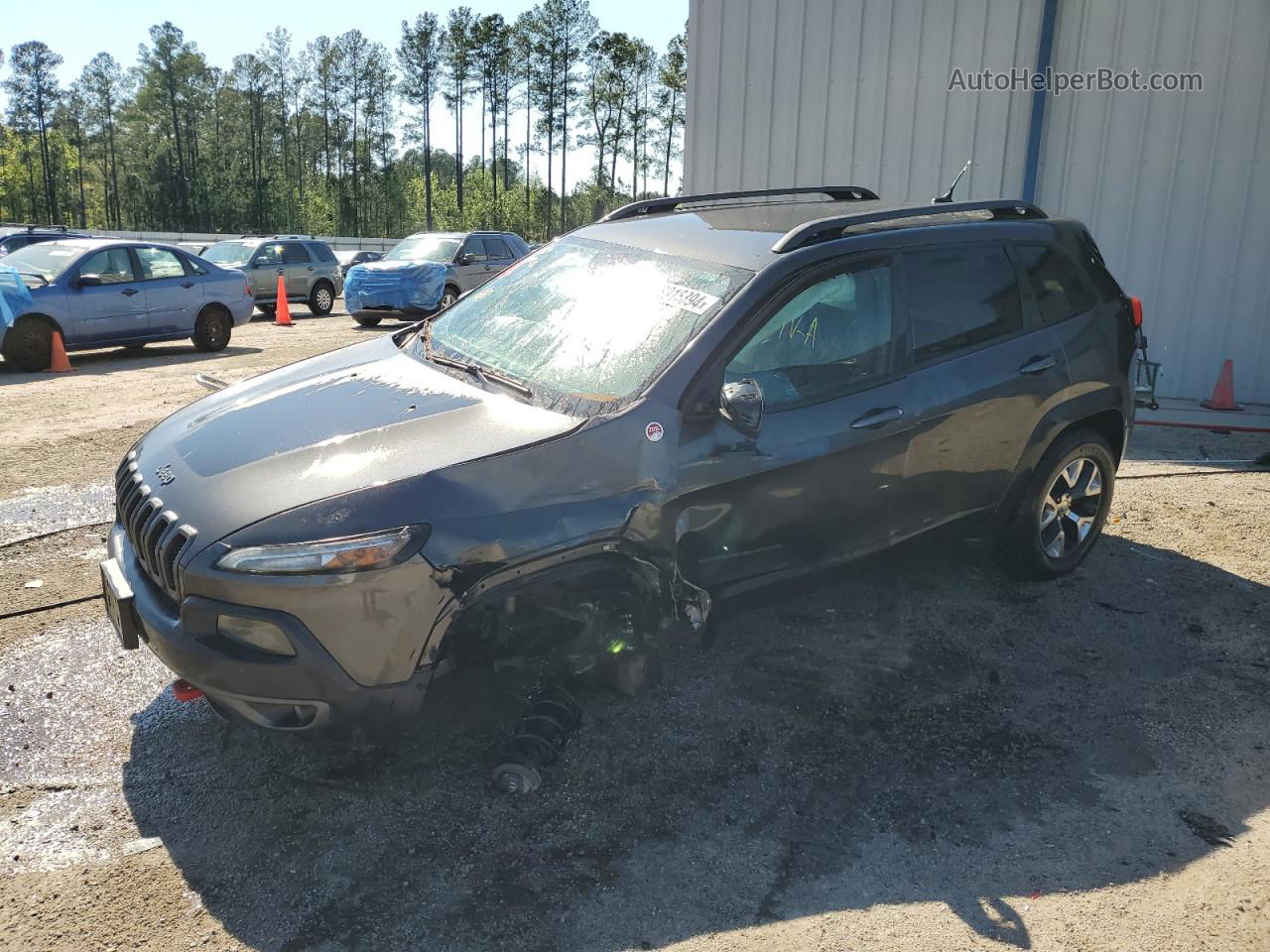 2014 Jeep Cherokee Trailhawk Gray vin: 1C4PJMBBXEW308766