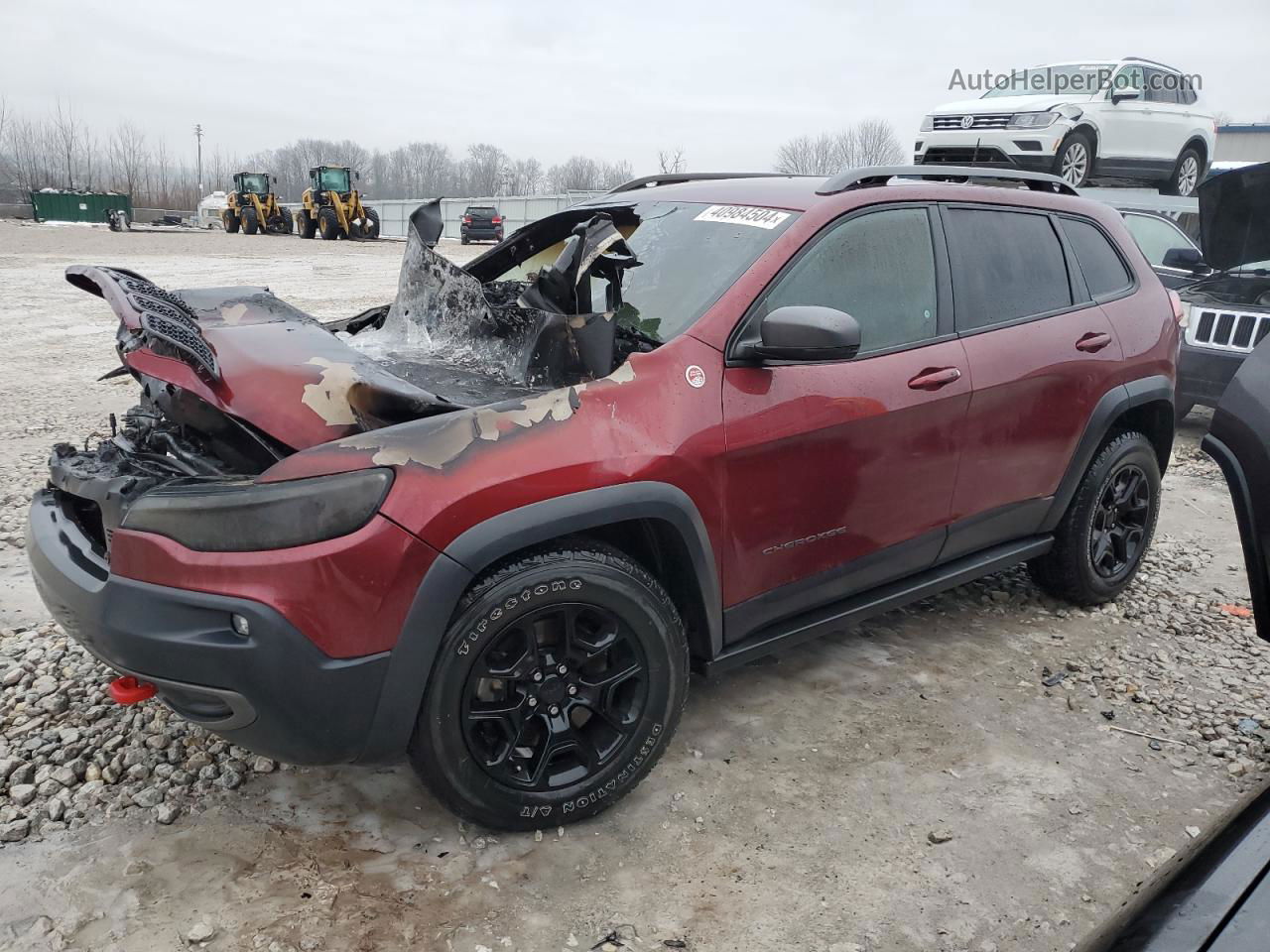 2019 Jeep Cherokee Trailhawk Burgundy vin: 1C4PJMBN1KD318166