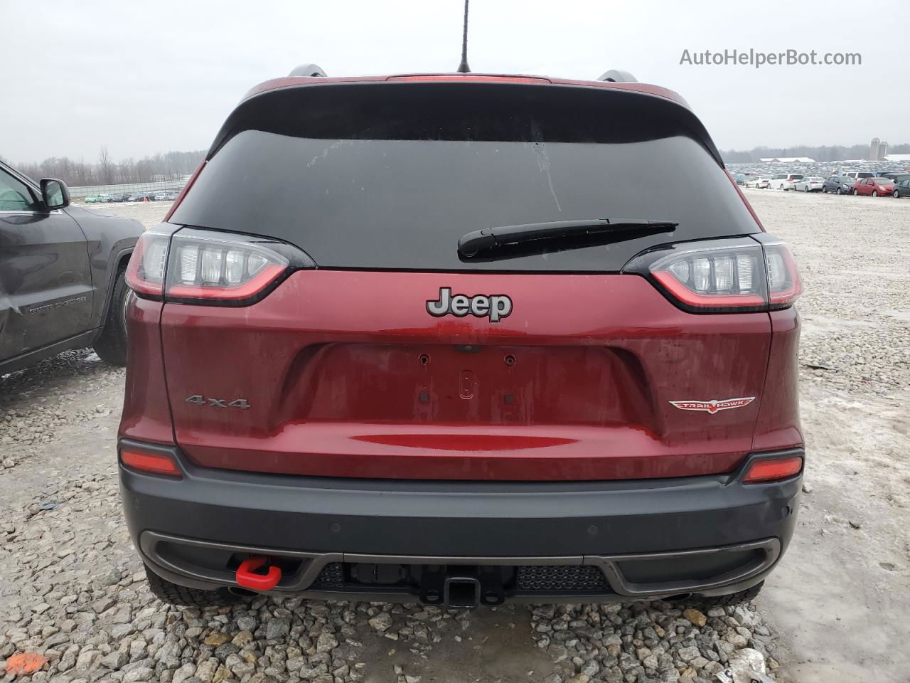 2019 Jeep Cherokee Trailhawk Burgundy vin: 1C4PJMBN1KD318166