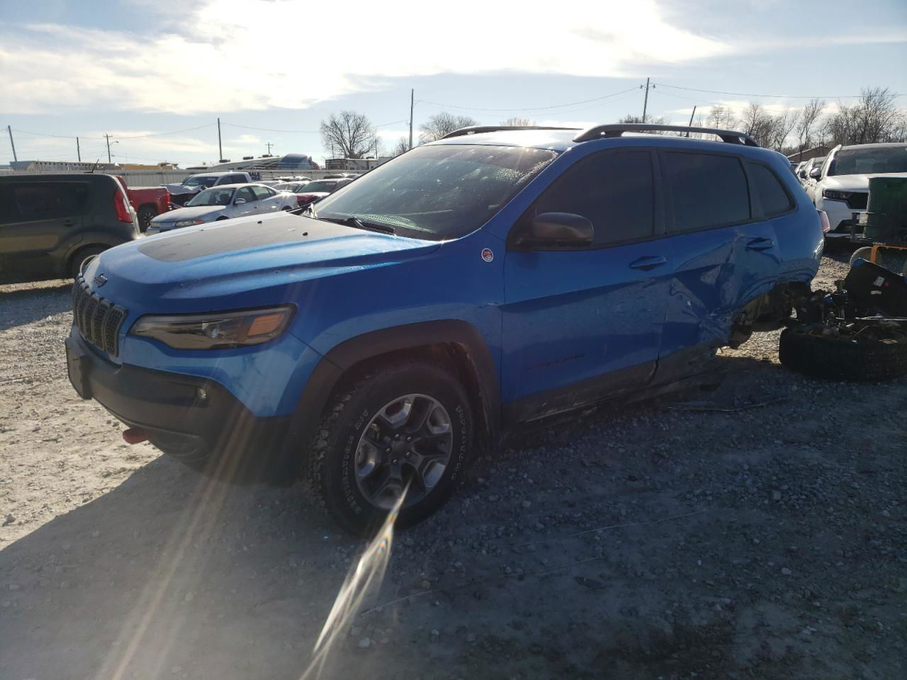 2019 Jeep Cherokee Trailhawk Blue vin: 1C4PJMBN6KD182813