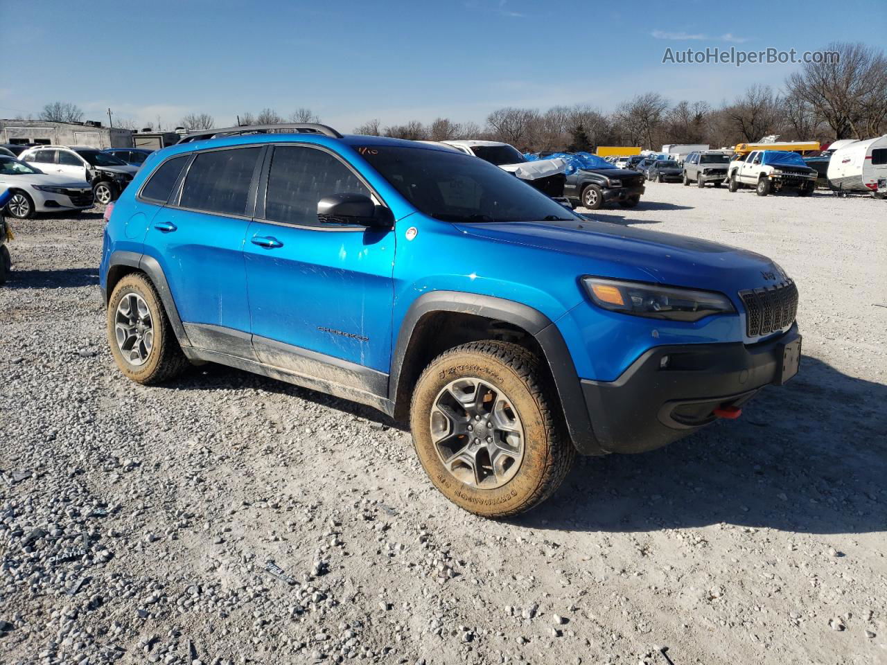 2019 Jeep Cherokee Trailhawk Blue vin: 1C4PJMBN6KD182813