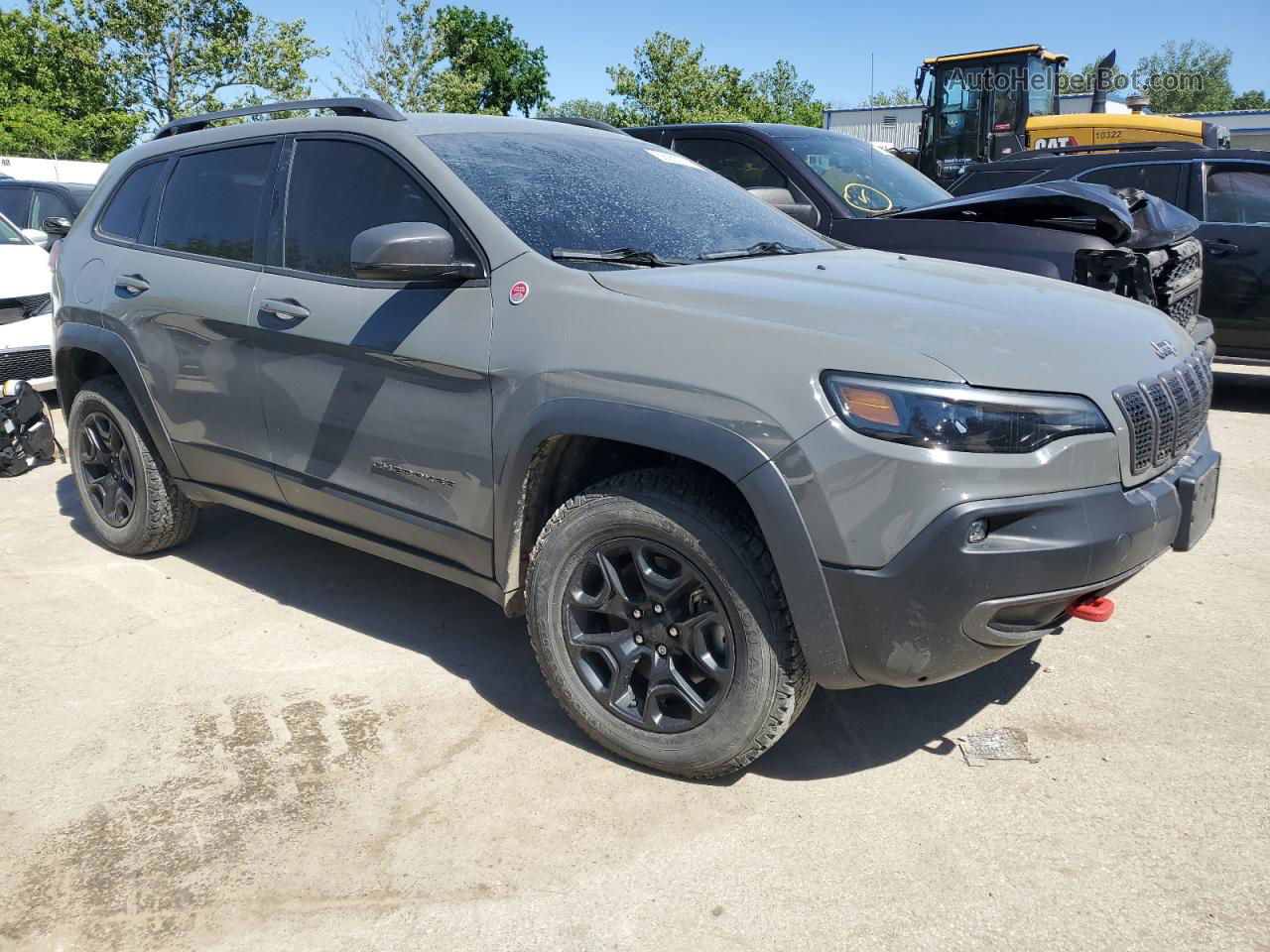 2019 Jeep Cherokee Trailhawk Gray vin: 1C4PJMBNXKD437284