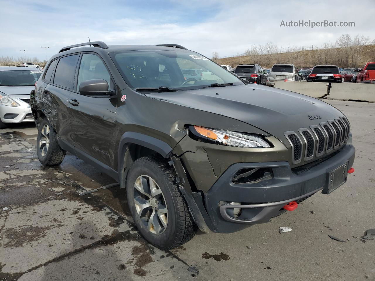 2016 Jeep Cherokee Trailhawk Green vin: 1C4PJMBS0GW102875