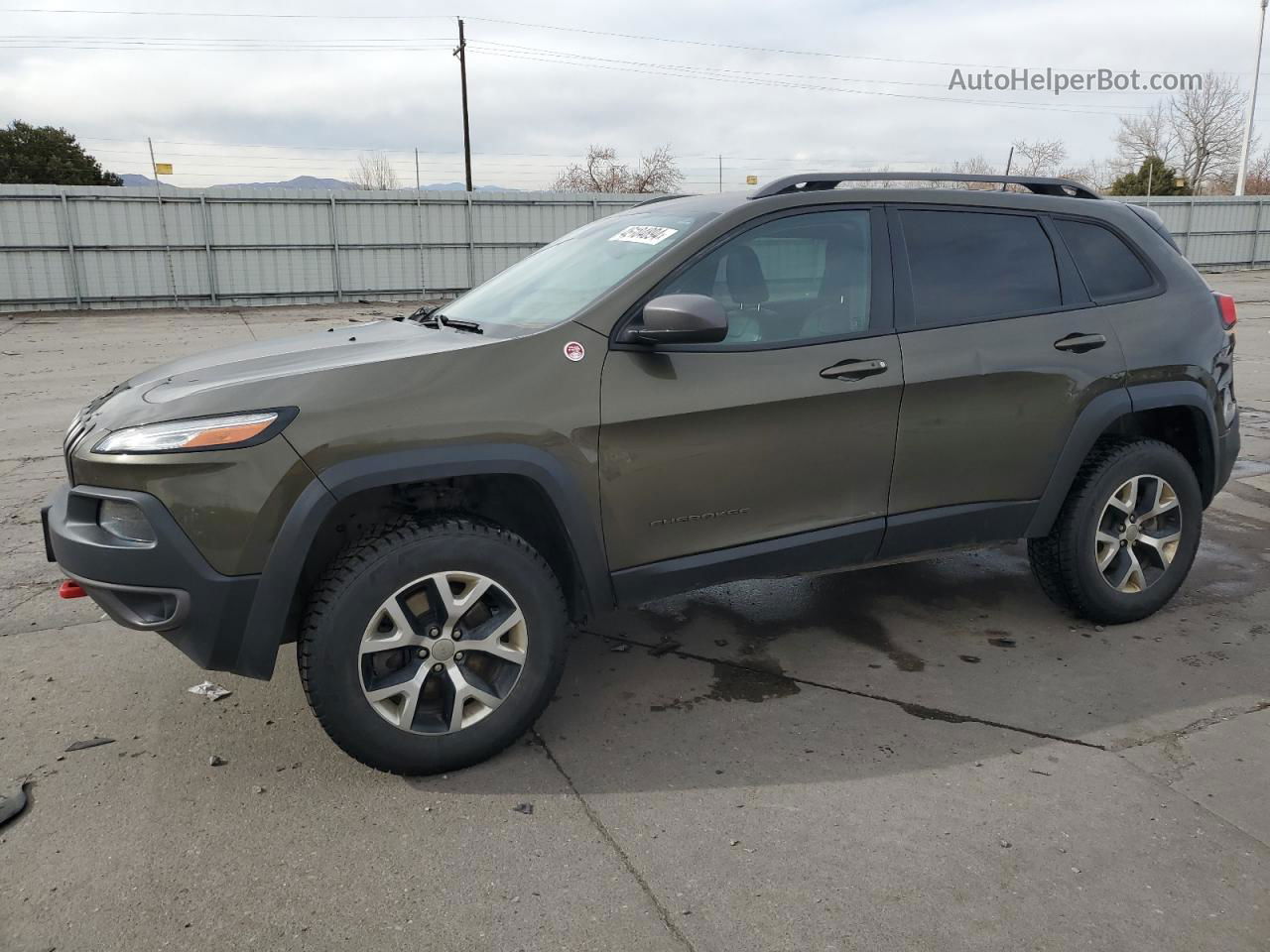 2016 Jeep Cherokee Trailhawk Green vin: 1C4PJMBS0GW102875