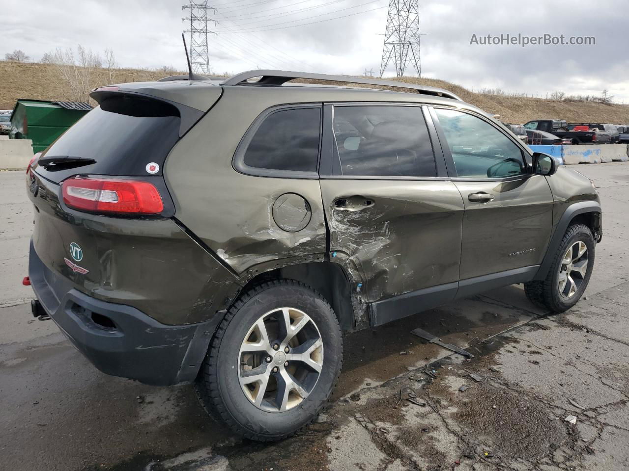 2016 Jeep Cherokee Trailhawk Green vin: 1C4PJMBS0GW102875