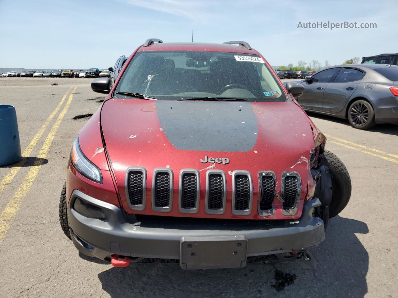 2016 Jeep Cherokee Trailhawk Красный vin: 1C4PJMBS0GW146066