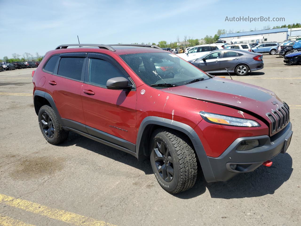 2016 Jeep Cherokee Trailhawk Red vin: 1C4PJMBS0GW146066