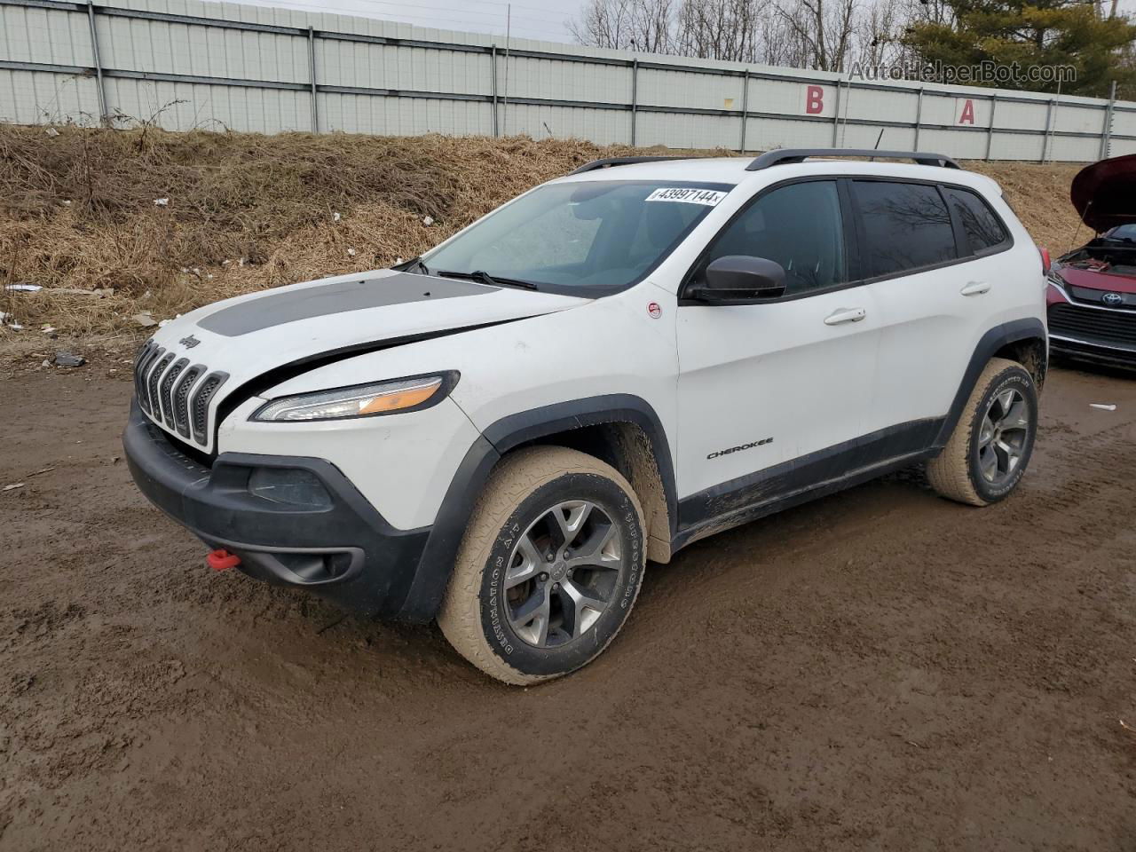 2014 Jeep Cherokee Trailhawk White vin: 1C4PJMBS1EW200410