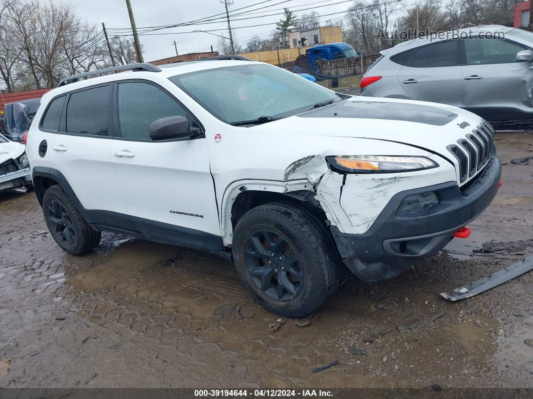 2015 Jeep Cherokee Trailhawk White vin: 1C4PJMBS1FW510283