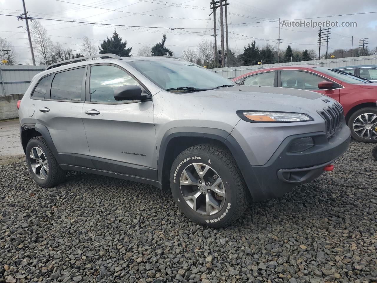 2016 Jeep Cherokee Trailhawk Silver vin: 1C4PJMBS1GW295912