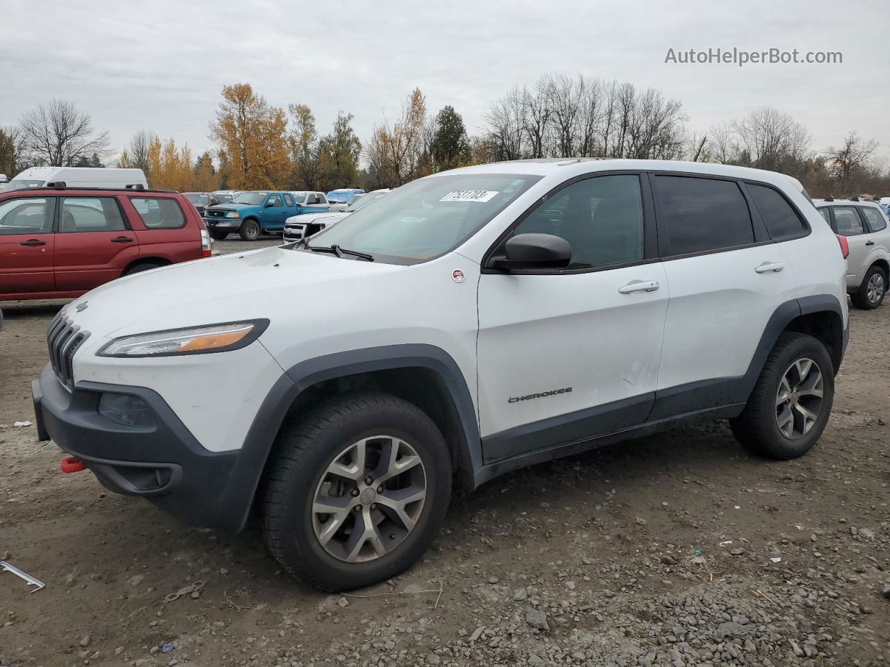 2014 Jeep Cherokee Trailhawk White vin: 1C4PJMBS3EW186185