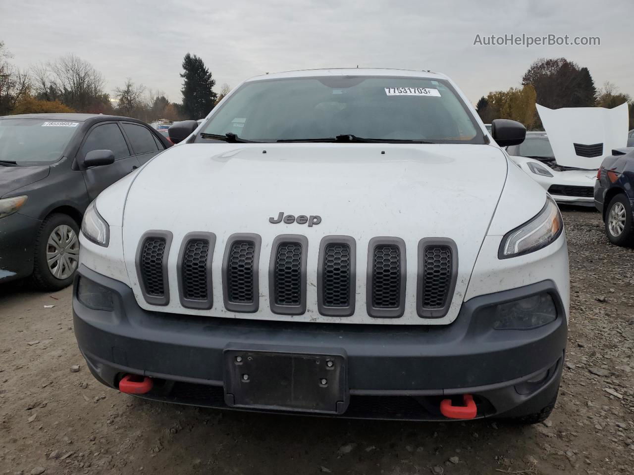 2014 Jeep Cherokee Trailhawk White vin: 1C4PJMBS3EW186185