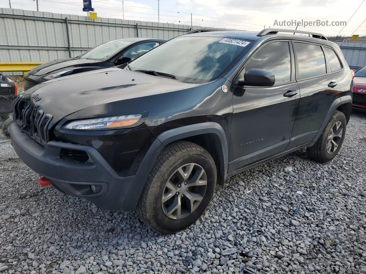 2015 Jeep Cherokee Trailhawk Black vin: 1C4PJMBS3FW525318