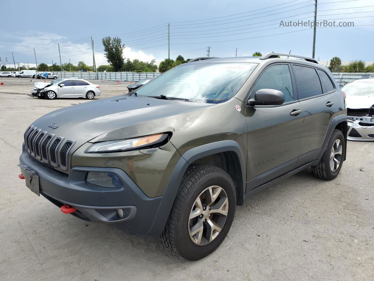 2015 Jeep Cherokee Trailhawk Green vin: 1C4PJMBS4FW650134