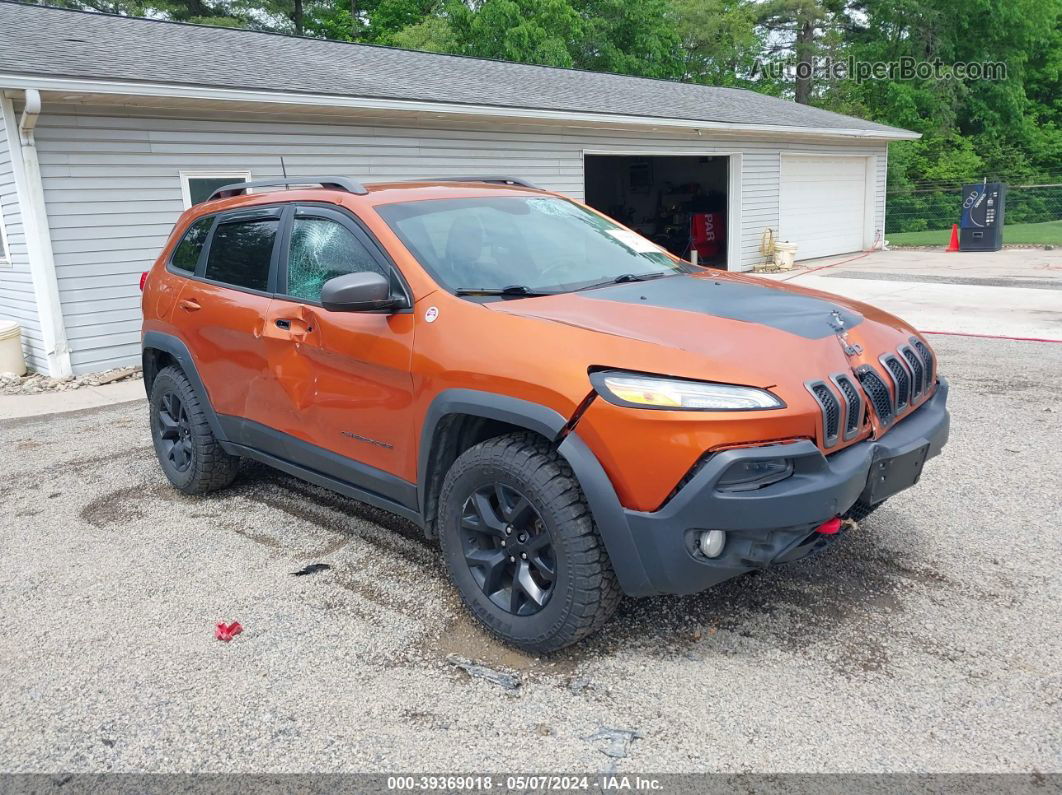 2016 Jeep Cherokee Trailhawk Orange vin: 1C4PJMBS4GW119338