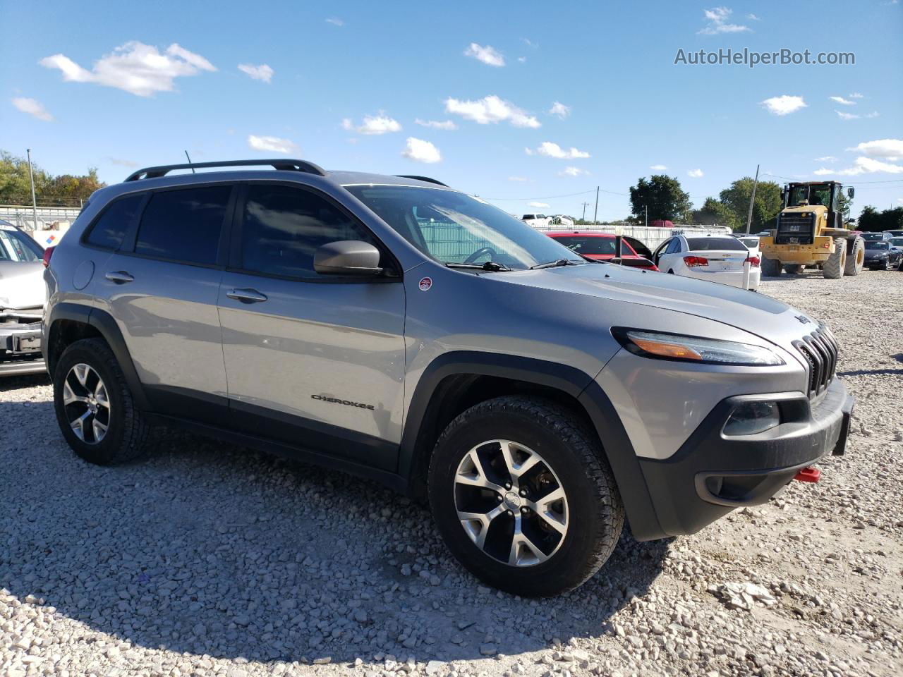 2014 Jeep Cherokee Trailhawk Silver vin: 1C4PJMBS5EW193266