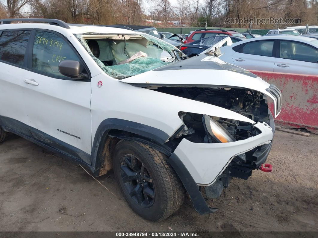 2014 Jeep Cherokee Trailhawk White vin: 1C4PJMBS6EW277158