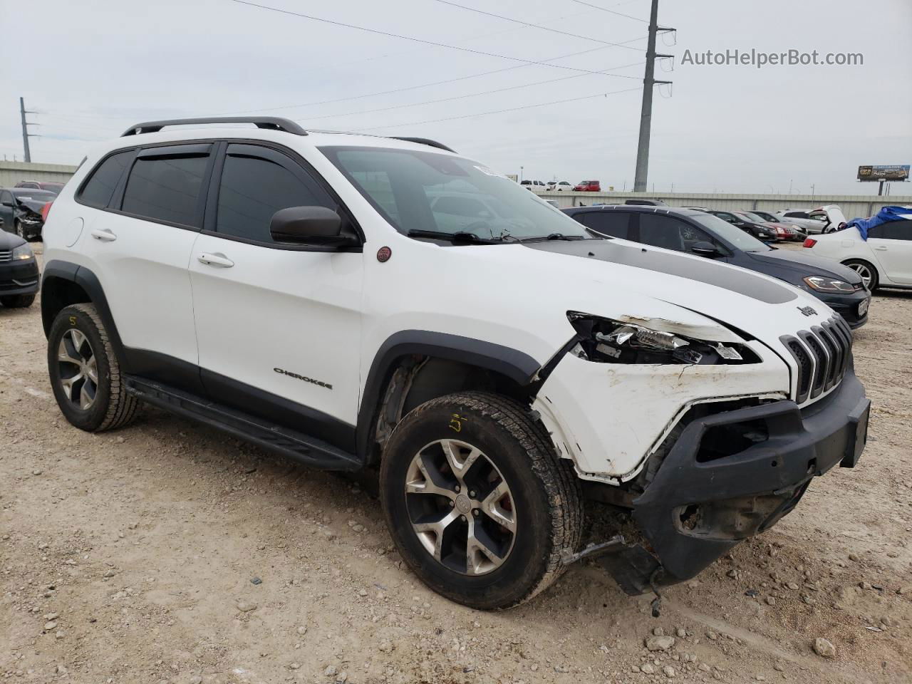 2014 Jeep Cherokee Trailhawk White vin: 1C4PJMBS7EW140262