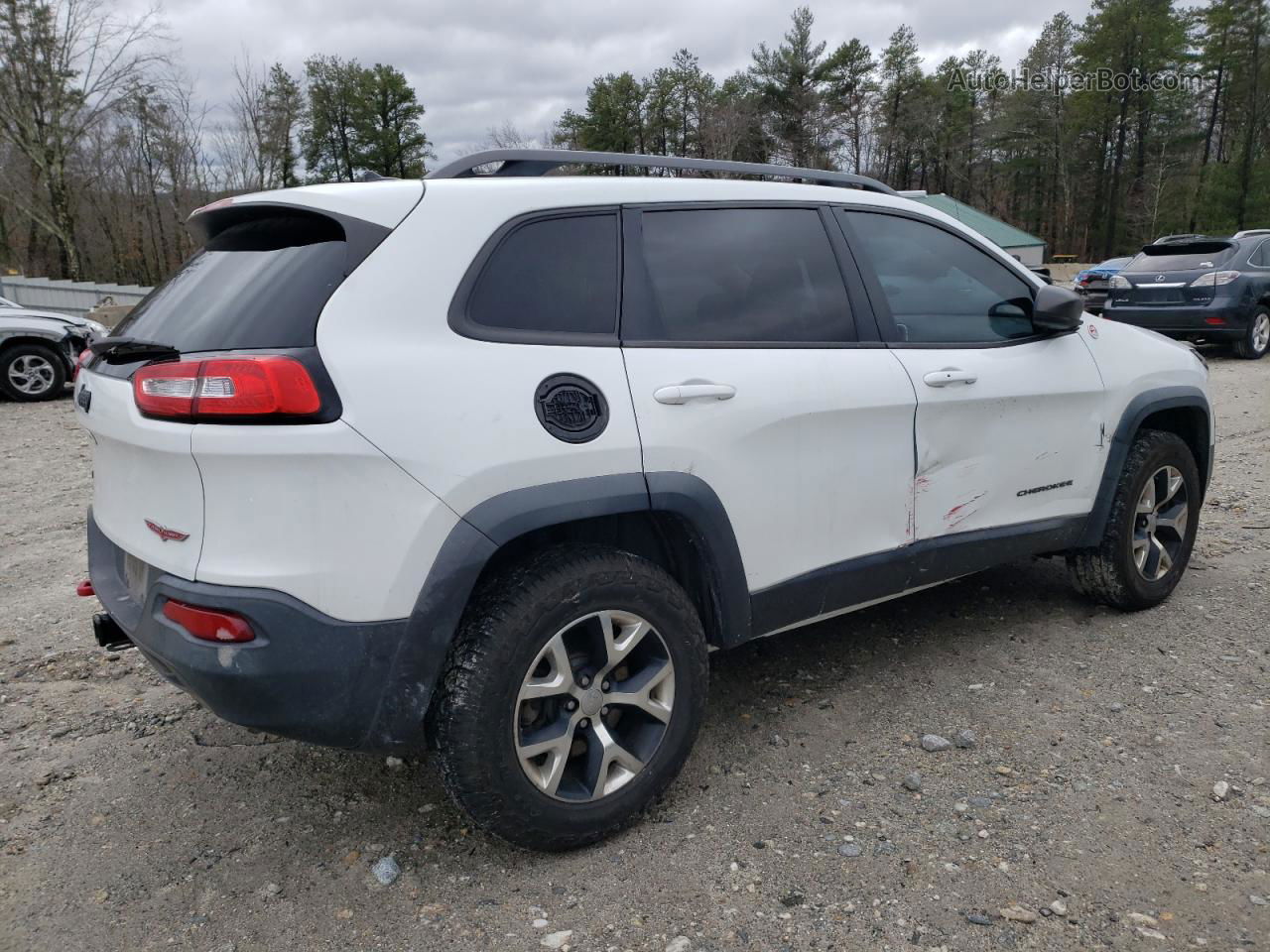 2015 Jeep Cherokee Trailhawk White vin: 1C4PJMBS7FW674685