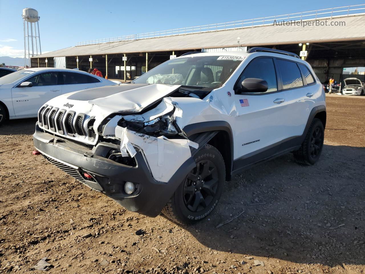 2016 Jeep Cherokee Trailhawk White vin: 1C4PJMBS7GW359158