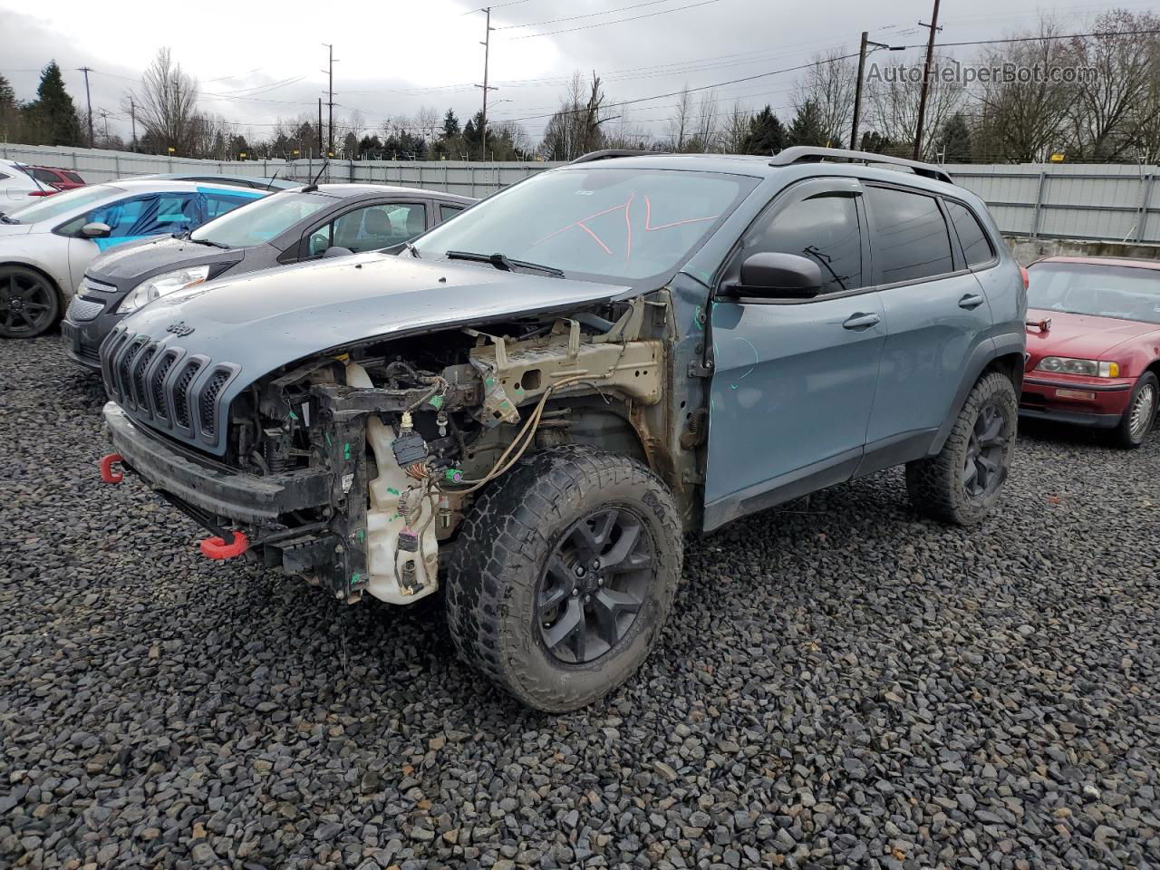 2015 Jeep Cherokee Trailhawk Gray vin: 1C4PJMBS8FW699675