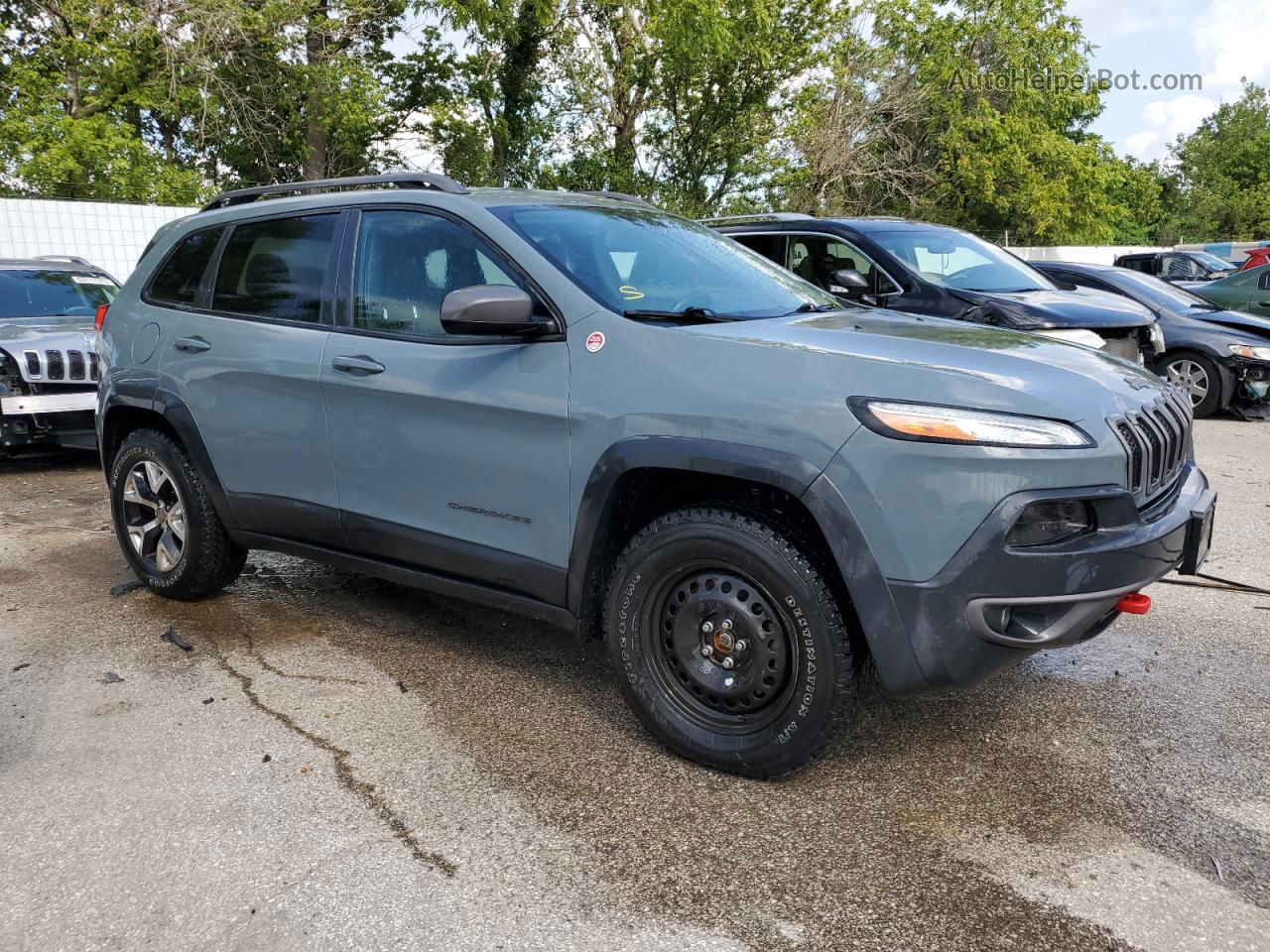 2014 Jeep Cherokee Trailhawk Gray vin: 1C4PJMBS9EW134866