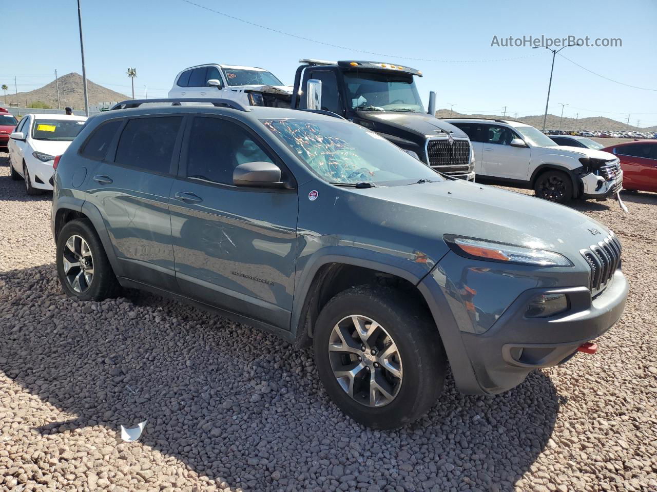 2014 Jeep Cherokee Trailhawk Blue vin: 1C4PJMBS9EW189334