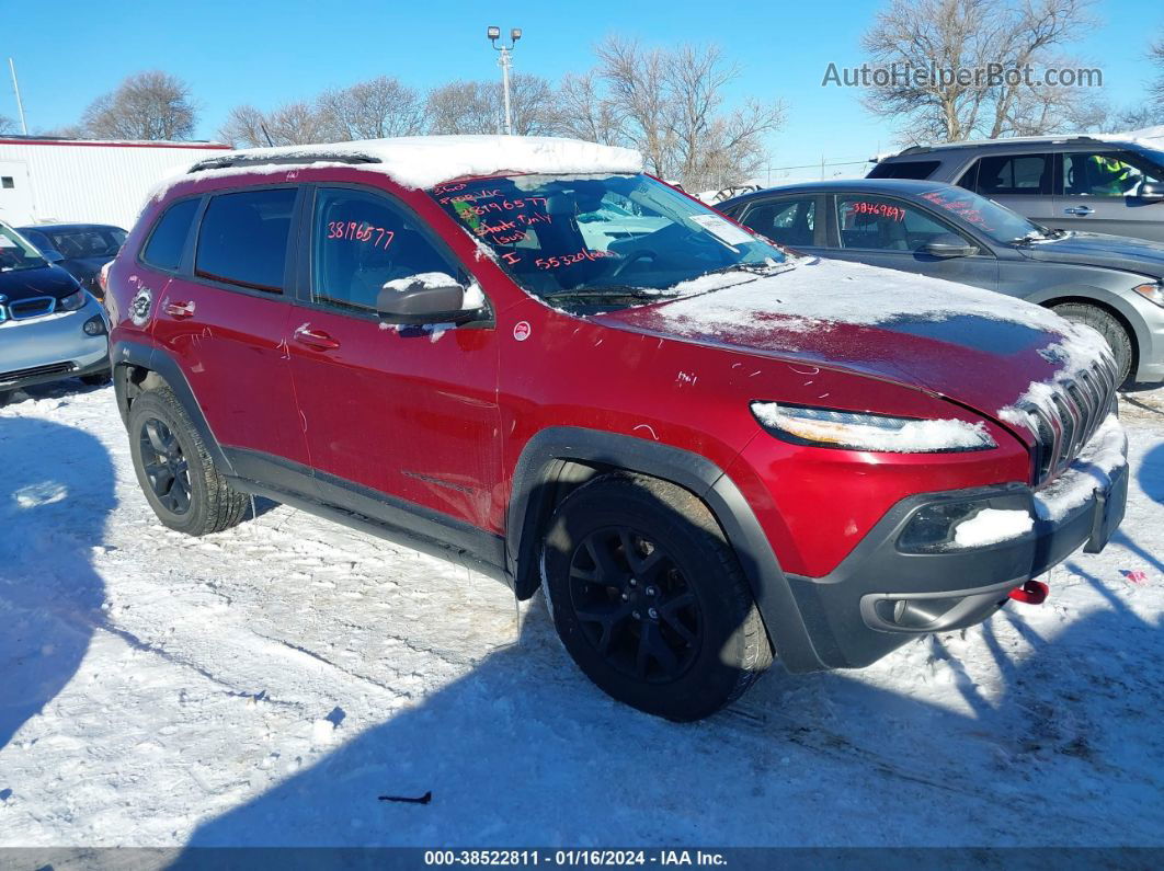 2015 Jeep Cherokee Trailhawk Burgundy vin: 1C4PJMBS9FW654759