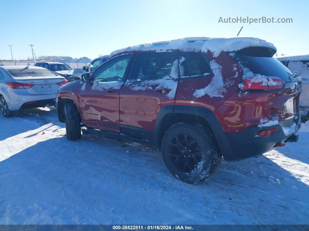 2015 Jeep Cherokee Trailhawk Burgundy vin: 1C4PJMBS9FW654759