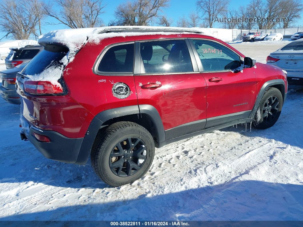 2015 Jeep Cherokee Trailhawk Burgundy vin: 1C4PJMBS9FW654759