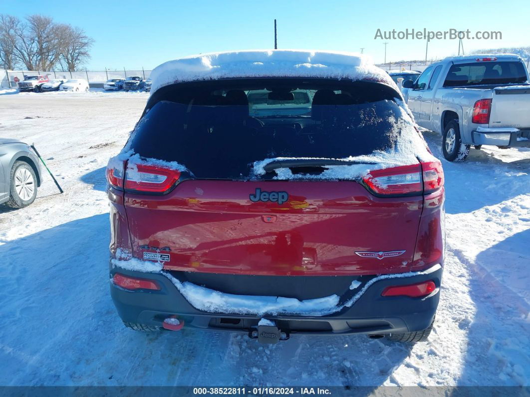 2015 Jeep Cherokee Trailhawk Burgundy vin: 1C4PJMBS9FW654759