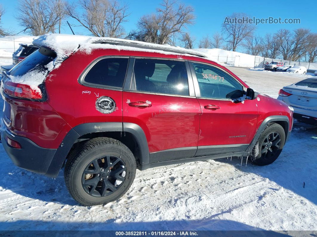 2015 Jeep Cherokee Trailhawk Burgundy vin: 1C4PJMBS9FW654759