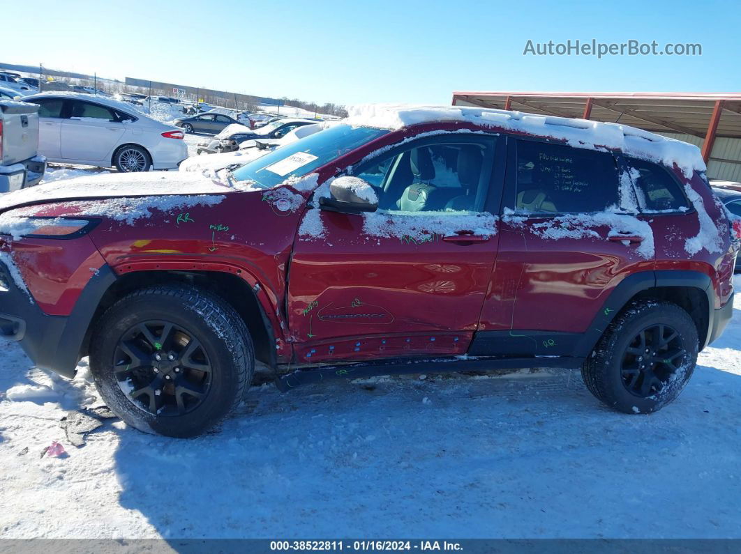 2015 Jeep Cherokee Trailhawk Burgundy vin: 1C4PJMBS9FW654759