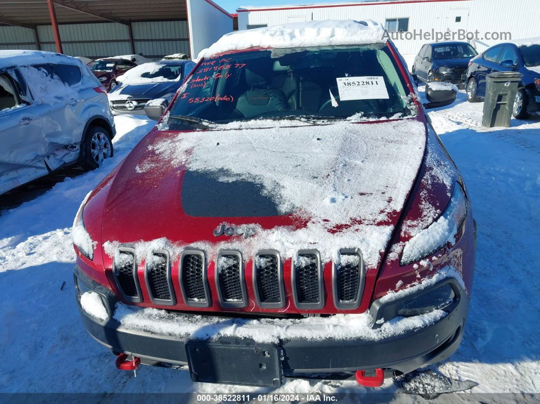 2015 Jeep Cherokee Trailhawk Burgundy vin: 1C4PJMBS9FW654759