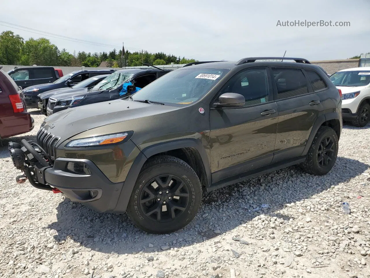 2014 Jeep Cherokee Trailhawk Green vin: 1C4PJMBSXEW310033