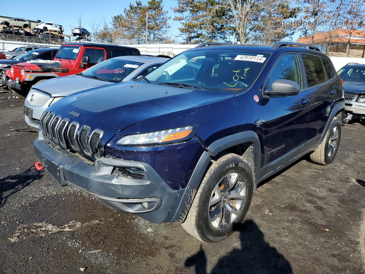 2015 Jeep Cherokee Trailhawk Синий vin: 1C4PJMBSXFW515725