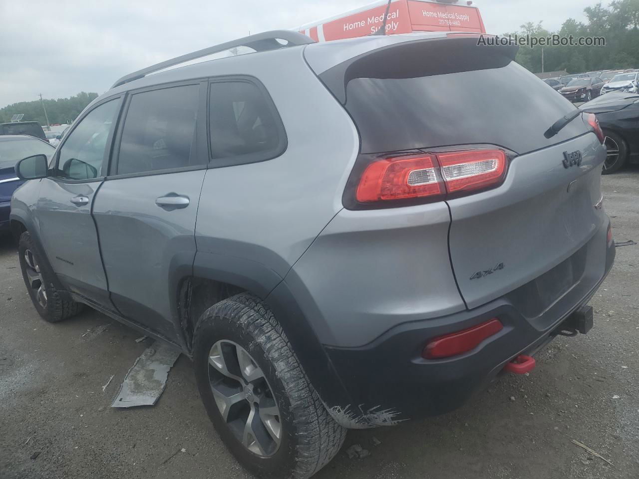 2015 Jeep Cherokee Trailhawk Серебряный vin: 1C4PJMBSXFW624024